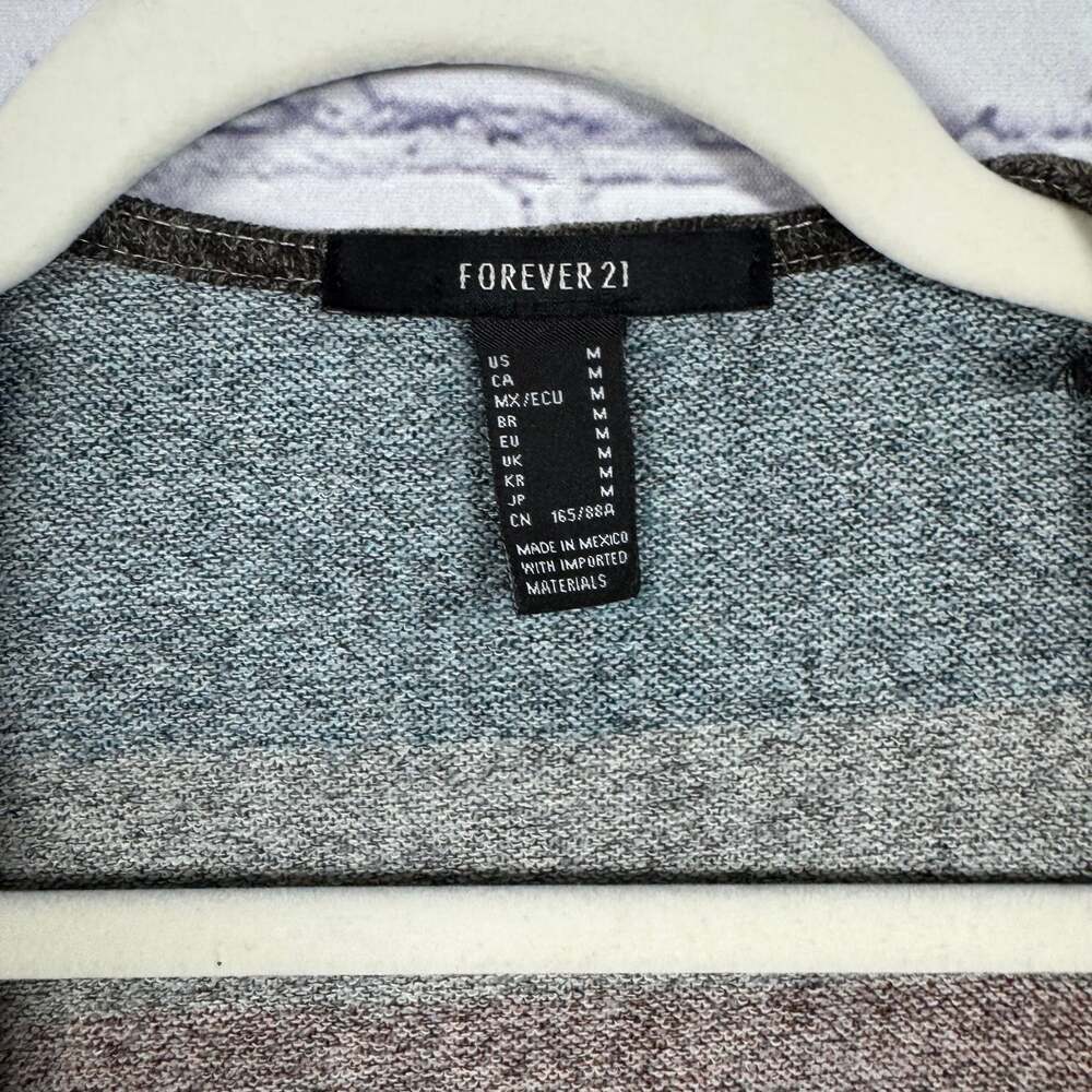Forever 21 Colorblock Striped Open Front Longline Cardigan - Picture 4 of 6